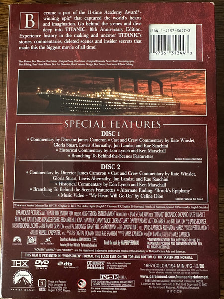 Titanic 10th anniversary edition 2-disc dvd used – Borderline MUSIC