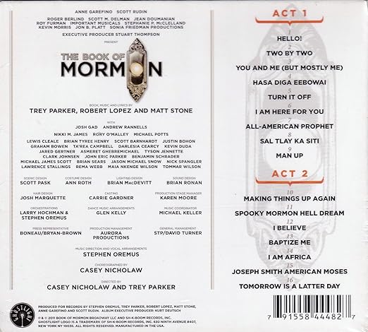 The Book of Mormon Broadway Cast Recording CD Used Borderline MUSIC