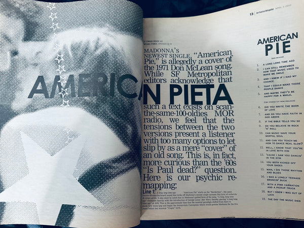 Madonna, San Francisco magazine Metropolitan April 2000