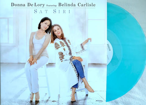 Donna De Lory & Belinda Carlisle - SAT SIRI (The Remixes) Teal Blue Colored 12" LP Single - New