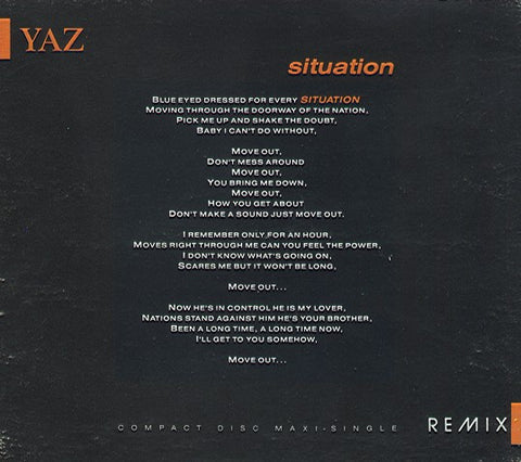 YAZ - Situation / State Farm  - US Maxi CD single - Used