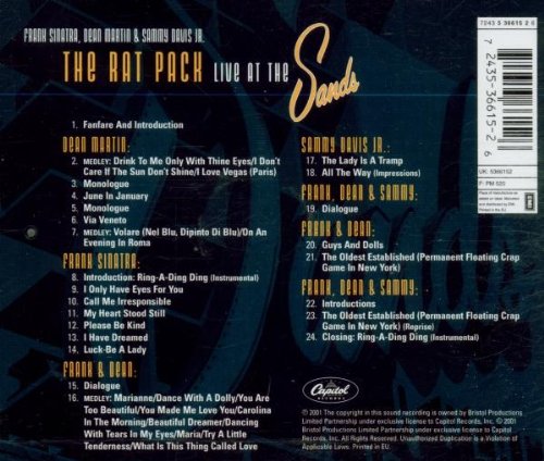 Rat Pack CD Live at the Sands 24 hits Frank Sinatra Dean Martin Sammy Davis  Jr