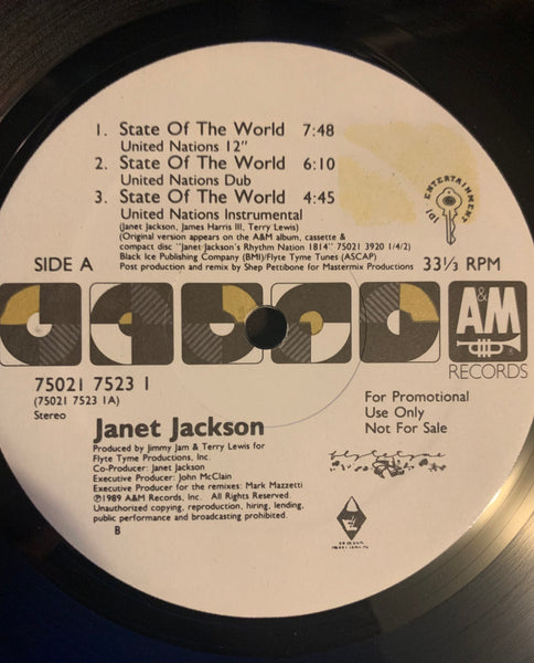 Janet Jackson - State Of The World [PROMO] 12" LP VINYL - Used ...