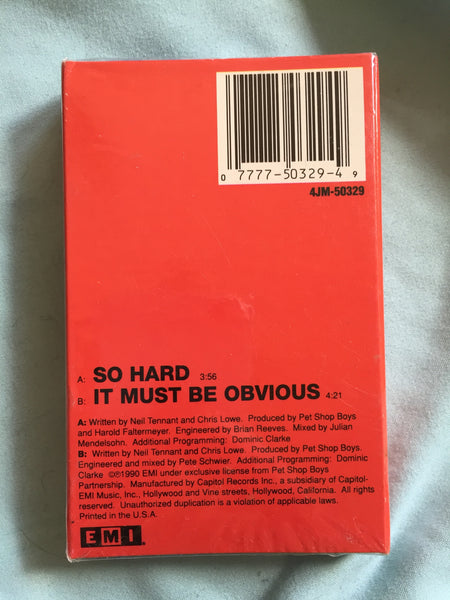 Pet Shop Boys - So Hard Cassette Single (NEW) – Borderline MUSIC