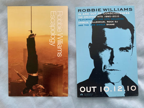Robbie Williams 2 promo postcards 4x6
