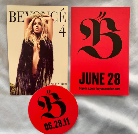 Beyonce - 3 promos:  2 postcards + 1 sticker