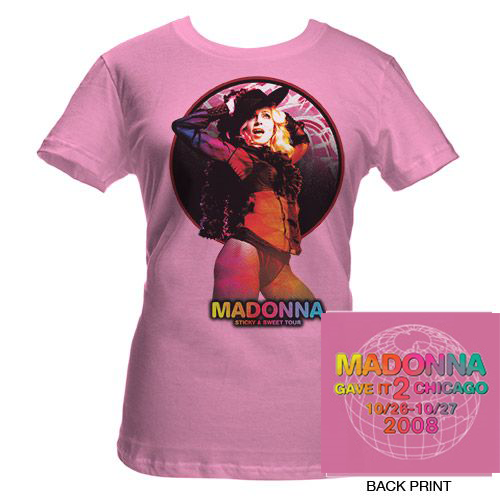 Madonna - Sticky & Sweet Tour: Women's SMALL T-Shirt - CHICAGO