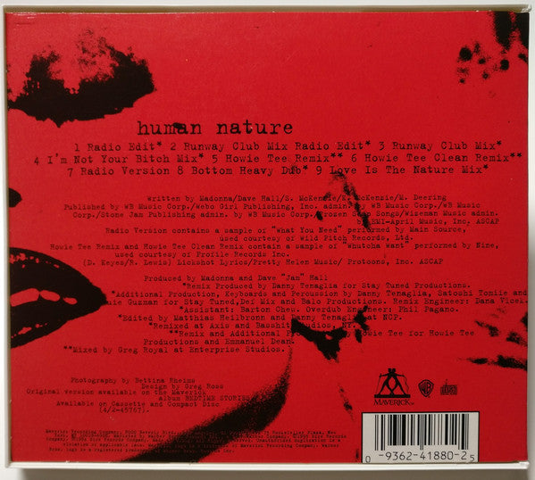 Madonna - HUMAN NATURE (US Maxi CD single) remixes - Used `