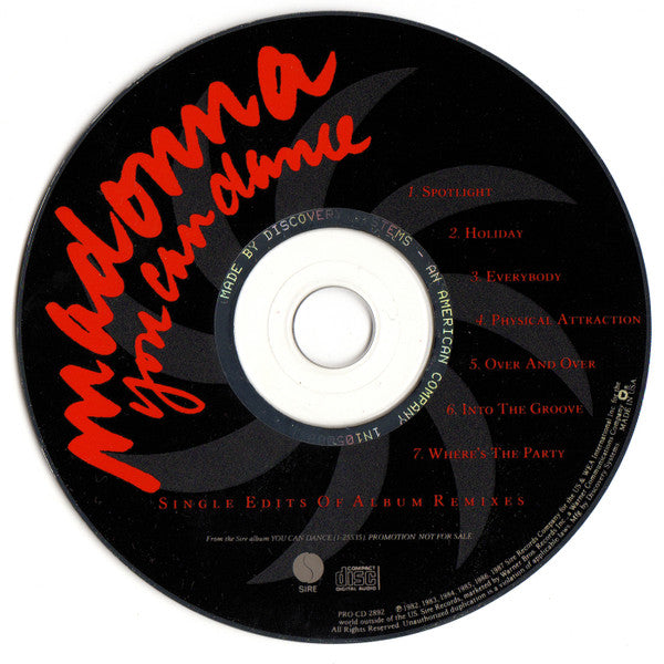 Madonna - YOU CAN DANCE (Single Edits) Promo Only CD - Used (USA orders  Only)