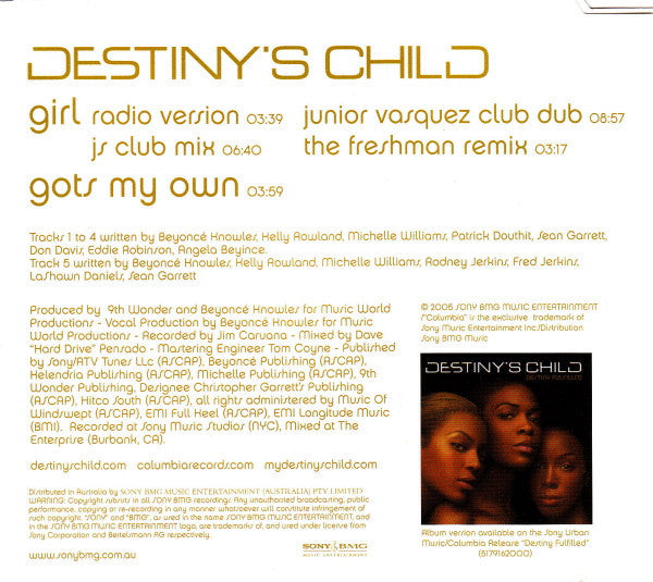 Destiny's Child - Girl - Import CD single - New (Beyonce)