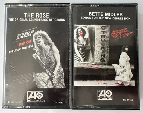 Bette Midler 2 cassettes tapes -- THE ROSE (Soundtrack) Songs For The New Depression