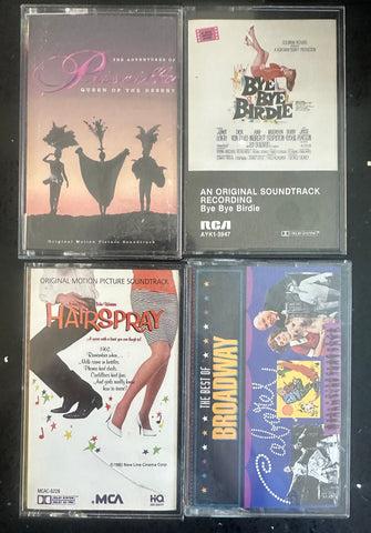 4 Musical soundtracks / Broadway Cassette tapes Lot - used