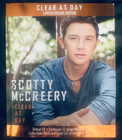 Scotty McCreery "Clear As Day"  Deluxe CD, Postcards, signed booklet, baseball cards, 72 magazine) Used