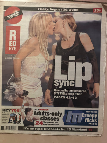 Madonna and Britney Spears kiss on the cover of an original newspaper (USA orders only)