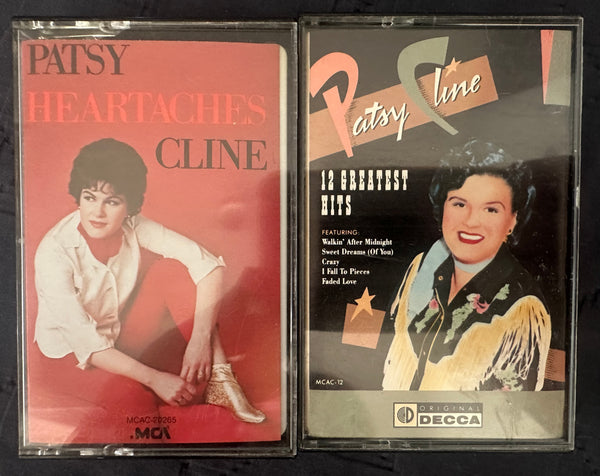 Patsy Cline - 2 Cassettes Heartaches and Greatest Hits - Used