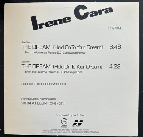 Irene Cara - The Dream (PROMO) 12" single LP Vinyl. -used