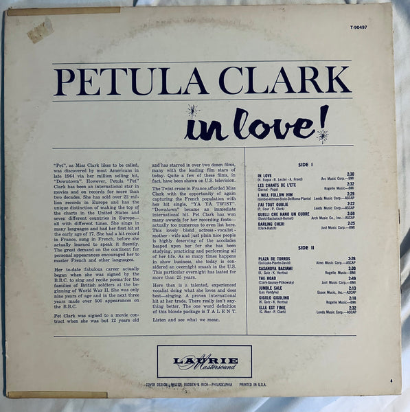 Petula Clark - In Love! LP Vinyl - Used – Borderline MUSIC