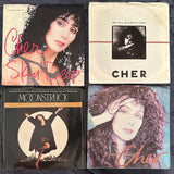 Cher - set of four 7” 45 records used