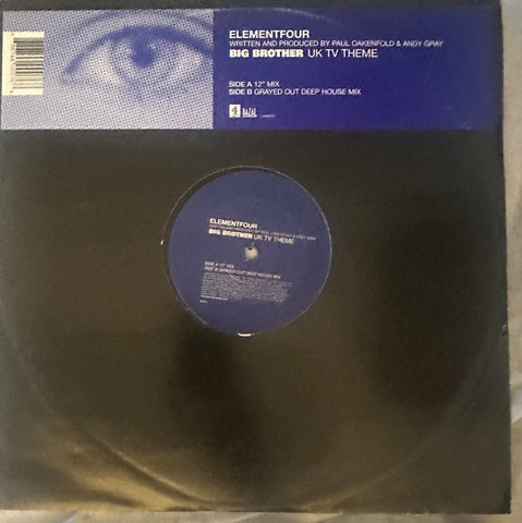 Paul Oakenfold 12" LP single big brother UK Theme vinyl used