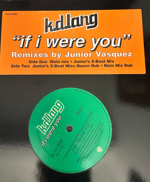 K.D. lang 12” single LP Orange Vinyl If I were you - remixes