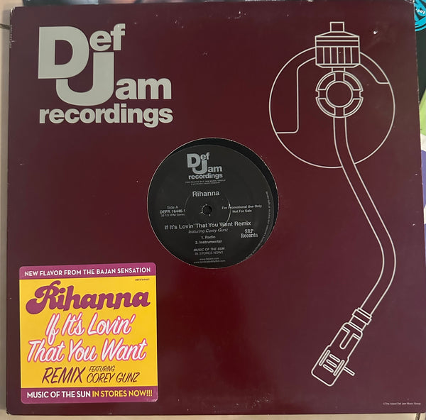 Rihanna - If It's Love That You Want REMIX promotional 12" Single LP Vinyl - Used