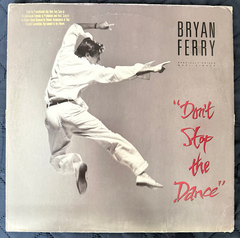 Bryan Ferry don’t stop the dance / Slave To Love 12 inch vinyl used promo