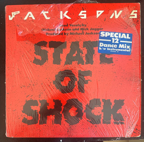 The Jacksons - STATE OF SHOCK 12" single LP Vinyl - Used