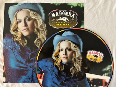 Madonna - MUSIC LP Import picture disc vinyl record with promo Flat & postcard.  (US ORDErS ONLY)