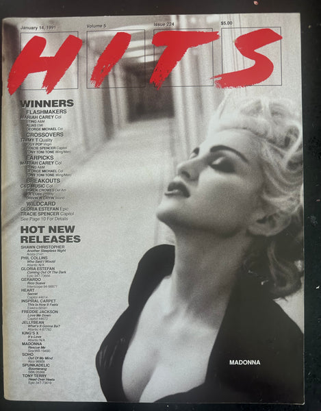 Madonna  Jan.1991 HITS Music industry Magazine 'Rescue Me'