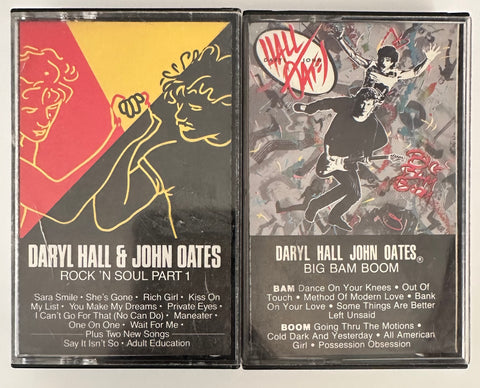 Hall & Oates - 2 cassette tapes  (Hits and Big Bam Boom) - Used