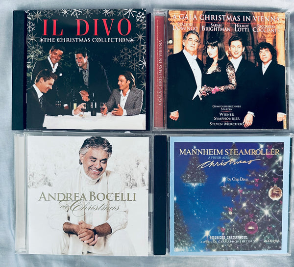 Christmas Collection 4 CDs Used - Il Divo, Bocelli, Mannheim Steamroller, Sarah Brightman, Domingo -