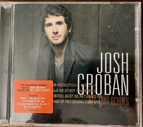 Josh Groban - All That Echoes - PROMO CD - Used