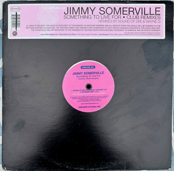 Jimmy Somerville - Something To Live For : Club Mixes  (12" Single) LP Vinyl - Used