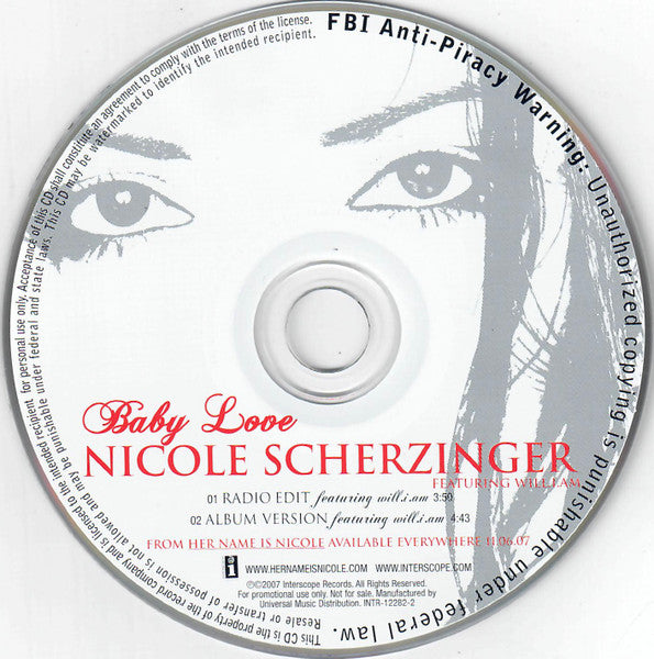 Nicole Scherzinger - Baby Love (PROMO CD Single) Used