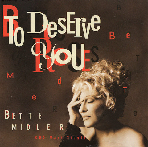 Bette Midler - To Deserve You (US Maxi Remix CD single) Used