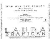 Laura Branigan - Dim All The Lights (US Promo CD Single) Used