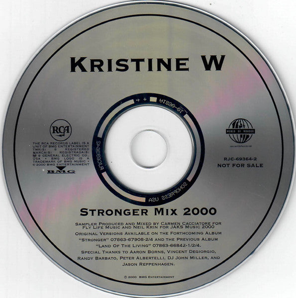 Kristine W - Stronger Mix (PROMO) CD single - Used