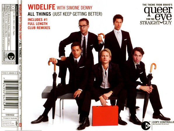 Widelife with Simone Denny - All Things (just keep getting better) Queer Eye Theme - Import Remix CD single - Used