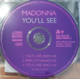 Madonna - You'll See / Rain  (Import CD Single) Used