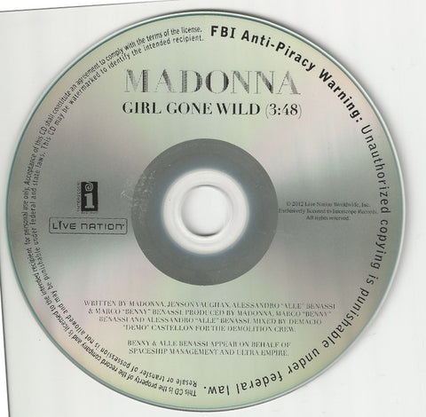 MADONNA - Girl Gone Wild (1-track CD promo) Official