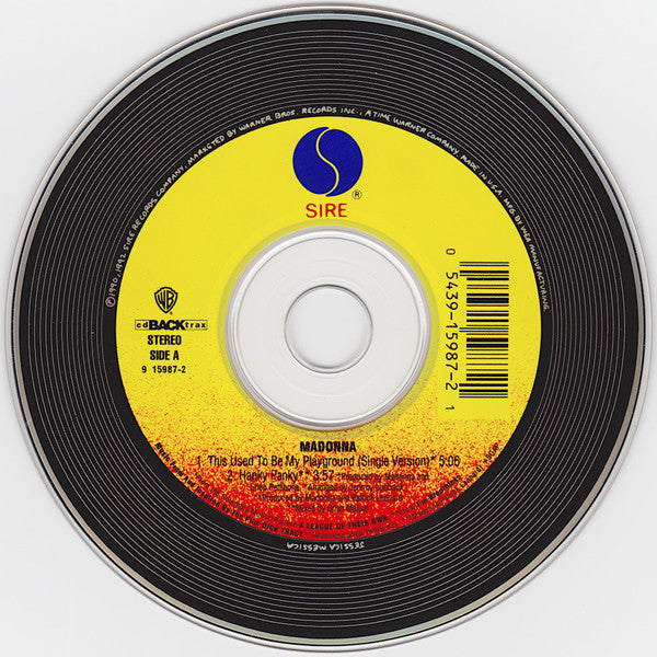 Madonna This Used To Be My Playground / Hanky Panky (BackTrack) CD single - Use d