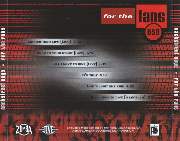 Backstreet Boys - For The Fans CD 1 - New – Borderline MUSIC