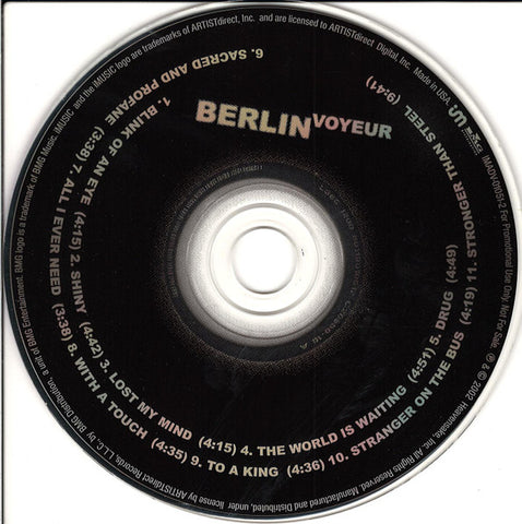 Berlin - Voyeur (Promo version) CD - Used