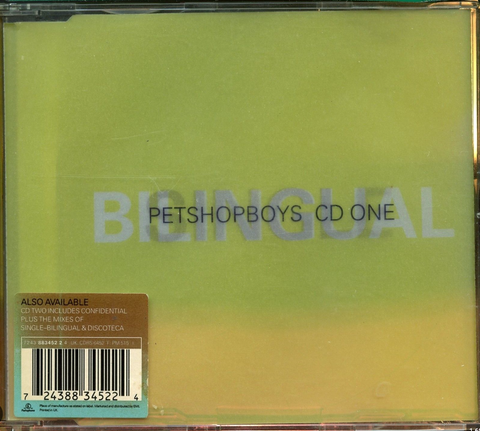 Pet Shop Boys -  BILINGUAL / Discoteca / Confindential CD Two Import single - Used