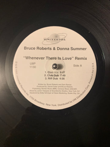 Bruce Roberts & Donna Summer - Whenever There Is Love 12" single (promo) LP Vinyl - Used