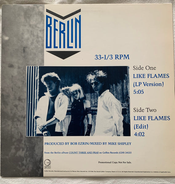 Berlin - Like Flames 12" promo LP Vinyl - used