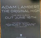 Adam Lambert - PROMO FLAT 12x12"  - The Original High  -Used