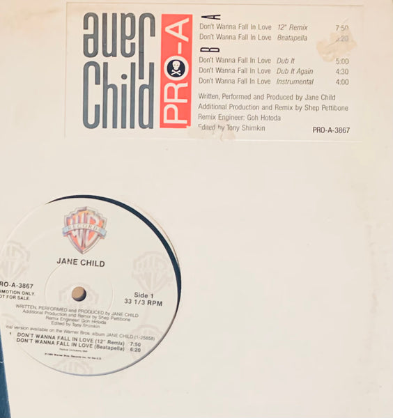 Jane Child -- ALL I DO / Don't Wanna Fall In Love 2XLP promo 12" Vinyl - Used