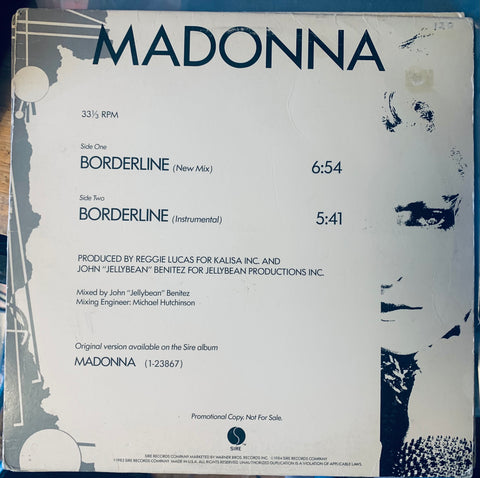 Madonna - BORDERLINE ('84 Promotional DJ 12" Vinyl) Lp - Used