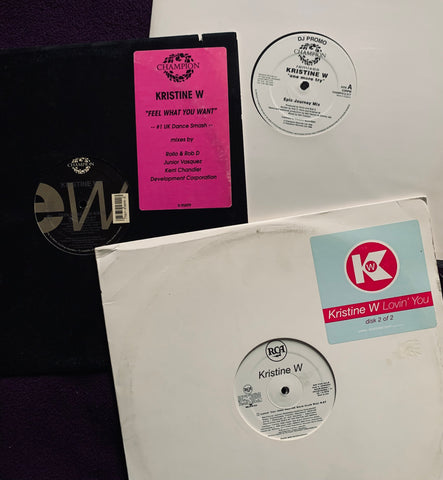Kristine W. 3 remix 12" LP Vinyl -PROMOS (One More Try, Feel What You Want, Lovin' You)Used